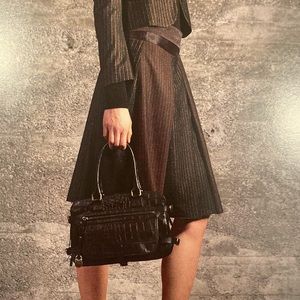 STRENESSE Gabriele Strehle Pleated Flare Low Slung Skirt with Self Belt